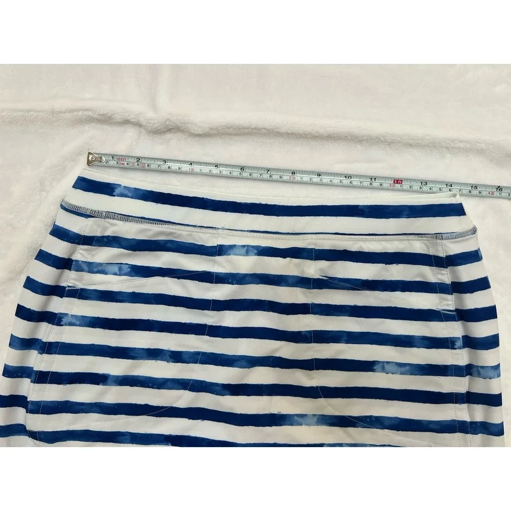 RLX Ralph Lauren Small Golf Tennis Skirt Skort Blue / White Striped - Picture 9 of 10